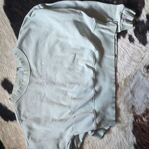 Adidas mint green crop sweatshirt
